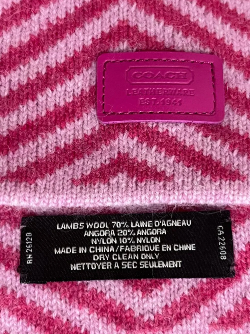 Like new! COACH Pink Winter Scarf